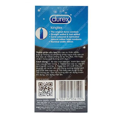 Bao cao su durex kingtex ôm khít hộp 12c - ảnh 2
