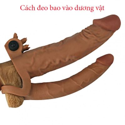 Bao Đôn Lovetoys 2 Nhánh Có Rung Màu Nâu Siêu Gân Nổi TDSTBD22C