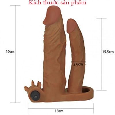 Bao Đôn Lovetoys 2 Nhánh Có Rung Màu Nâu Siêu Gân Nổi TDSTBD22C